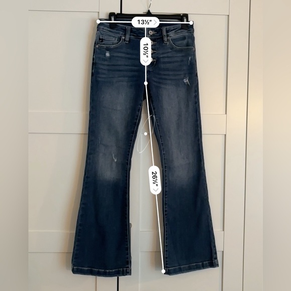 KanCan Estilo High Rise Flare Leg Jeans Size 26 petite Wash Stretch - Picture 5 of 5